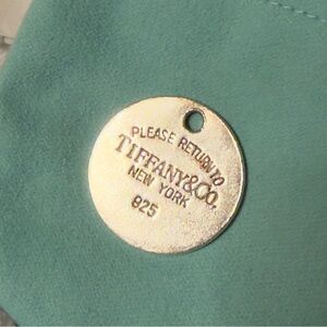Tiffany & Co. Round Charm Tag with Pouch, Bag & Tissue Paper